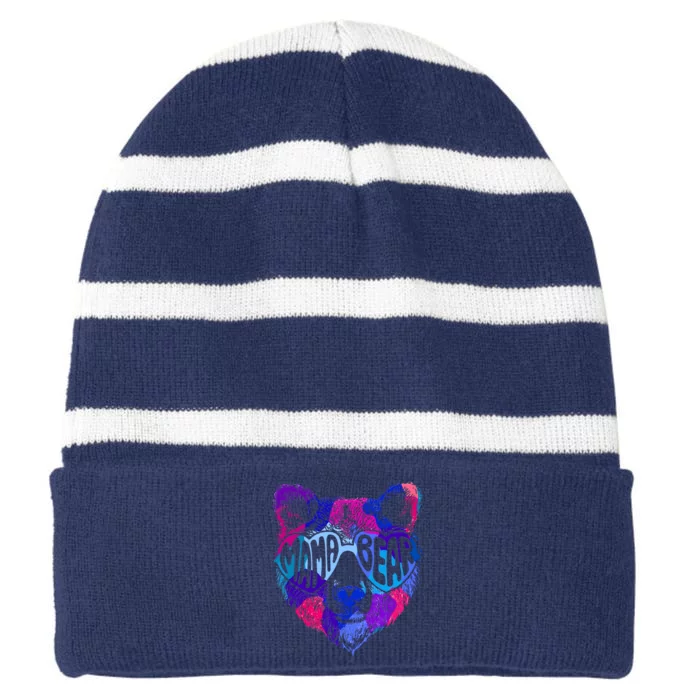 Mama Bear MotherS Day Striped Beanie with Solid Band