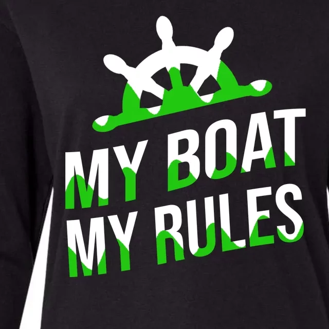 My Boat My Rules Womens Cotton Relaxed Long Sleeve T-Shirt