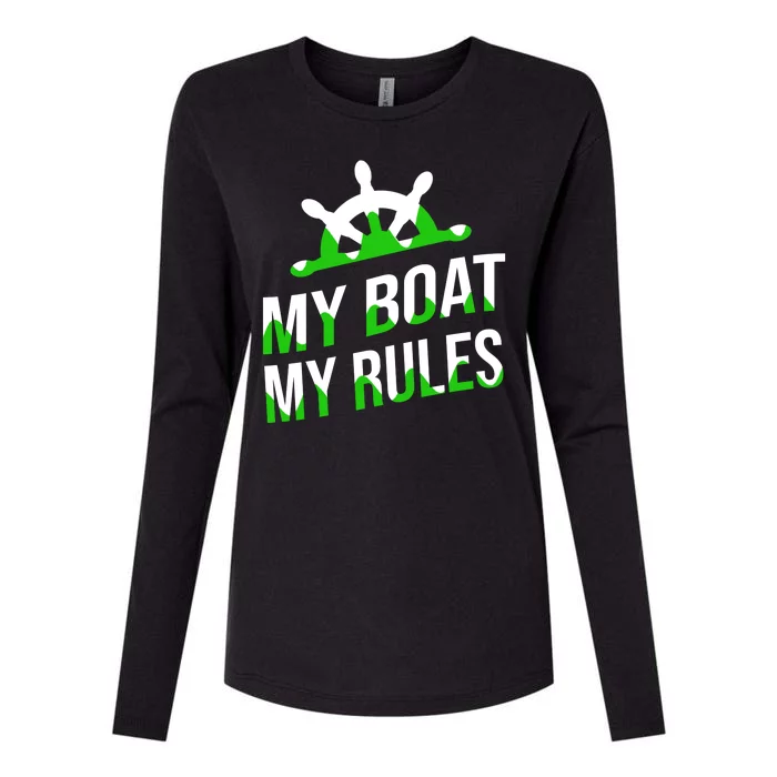 My Boat My Rules Womens Cotton Relaxed Long Sleeve T-Shirt