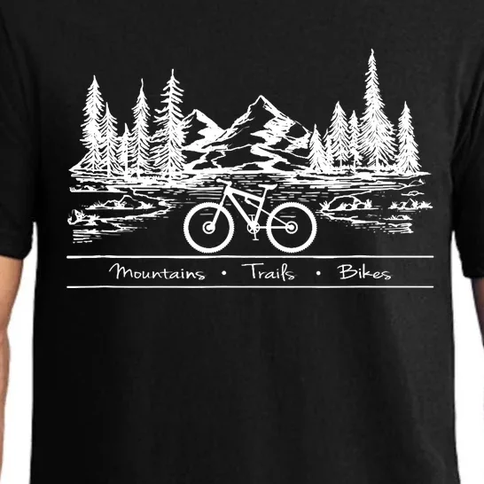 Mountain Bike MTB Mountains Trails Bikes Pajama Set