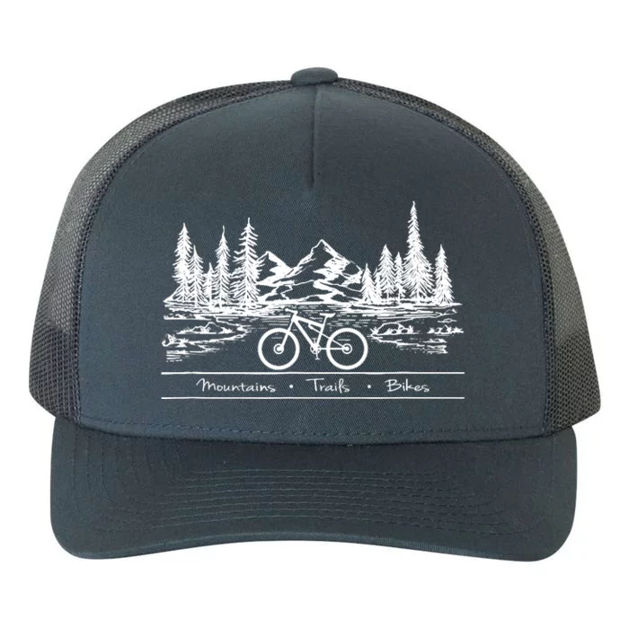 Mountain Bike MTB Mountains Trails Bikes Yupoong Adult 5-Panel Trucker Hat