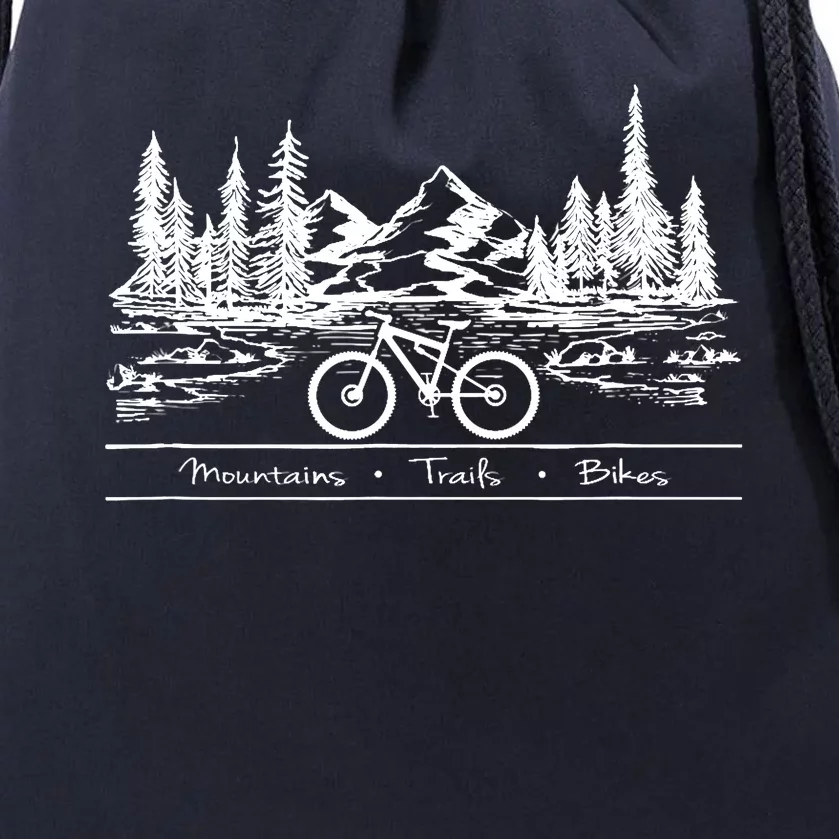 Mountain Bike MTB Mountains Trails Bikes Drawstring Bag