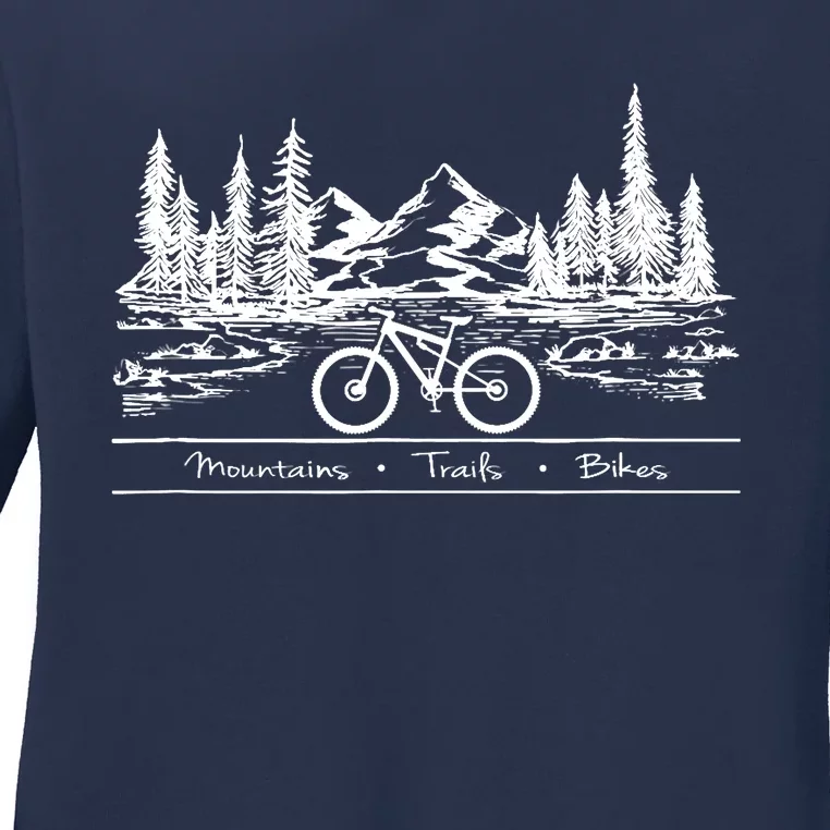 Mountain Bike MTB Mountains Trails Bikes Ladies Long Sleeve Shirt