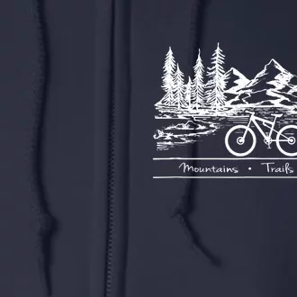 Mountain Bike MTB Mountains Trails Bikes Full Zip Hoodie