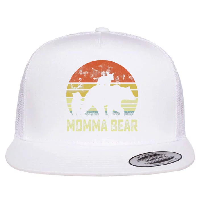 momma bear matching family cub 2 mors day Flat Bill Trucker Hat