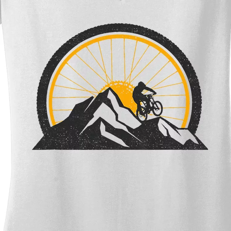 Mountain Bike Mtb Clothing Mtb Mountain Bike Women's V-Neck T-Shirt