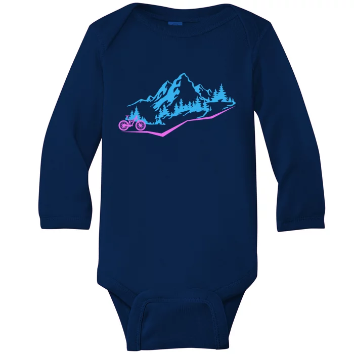 Mountain Bike Mtb Cycling Mountain Biker Biking Cyclist Gift Baby Long Sleeve Bodysuit