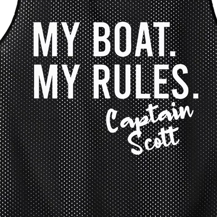 My Boat My Rules Captain Scott Personalized Boating Name Mesh Reversible Basketball Jersey Tank