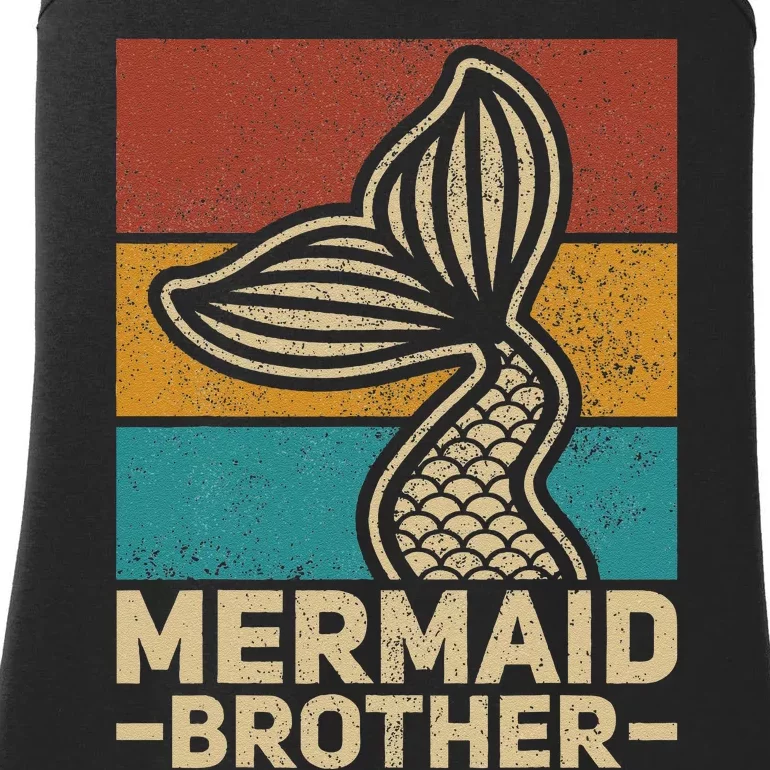 Mermaid Brother Mermaid Birthday Party Outfit Retro Mermaid Ladies Essential Tank