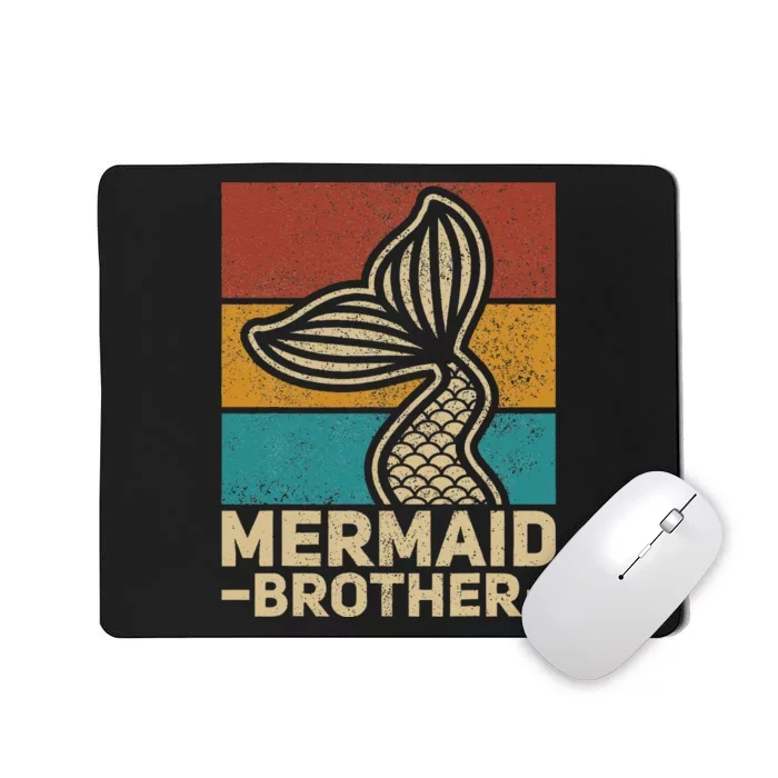 Mermaid Brother Mermaid Birthday Party Outfit Retro Mermaid Mousepad