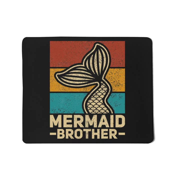 Mermaid Brother Mermaid Birthday Party Outfit Retro Mermaid Mousepad