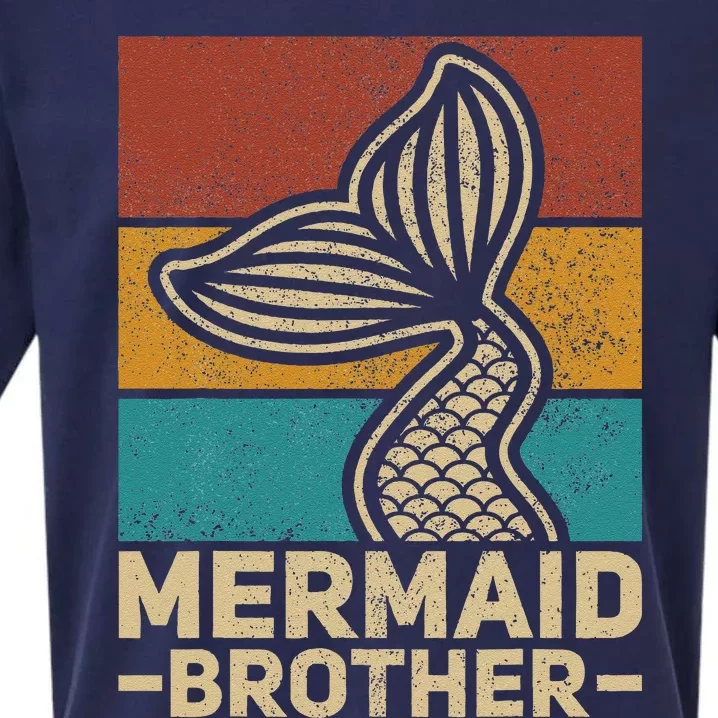 Mermaid Brother Mermaid Birthday Party Outfit Retro Mermaid Sueded Cloud Jersey T-Shirt