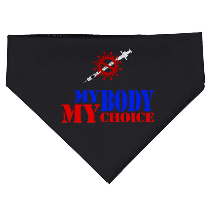 My Body My Choice Anti Vaccine Funny USA-Made Doggie Bandana