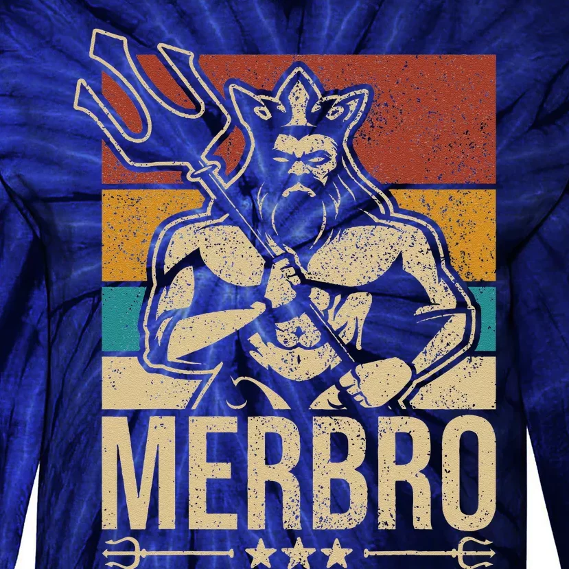 Merbro Brother Mermaid Bro Birthday Costume Party Outfit Gift Tie-Dye Long Sleeve Shirt