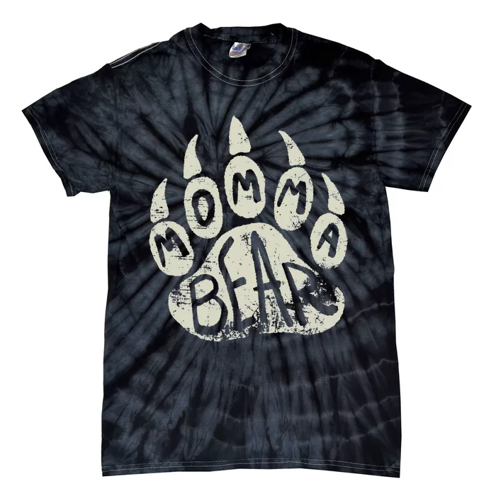 Momma Bear Mama Bear Paw Print Mother's Day Mom Tie-Dye T-Shirt