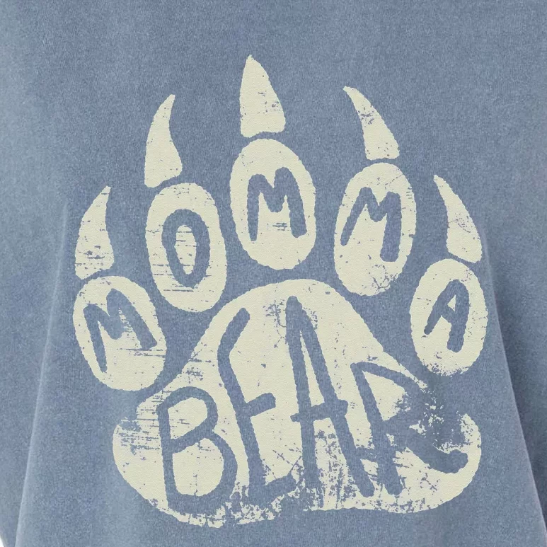 Momma Bear Mama Bear Paw Print Mother's Day Mom Garment-Dyed Women's Muscle Tee