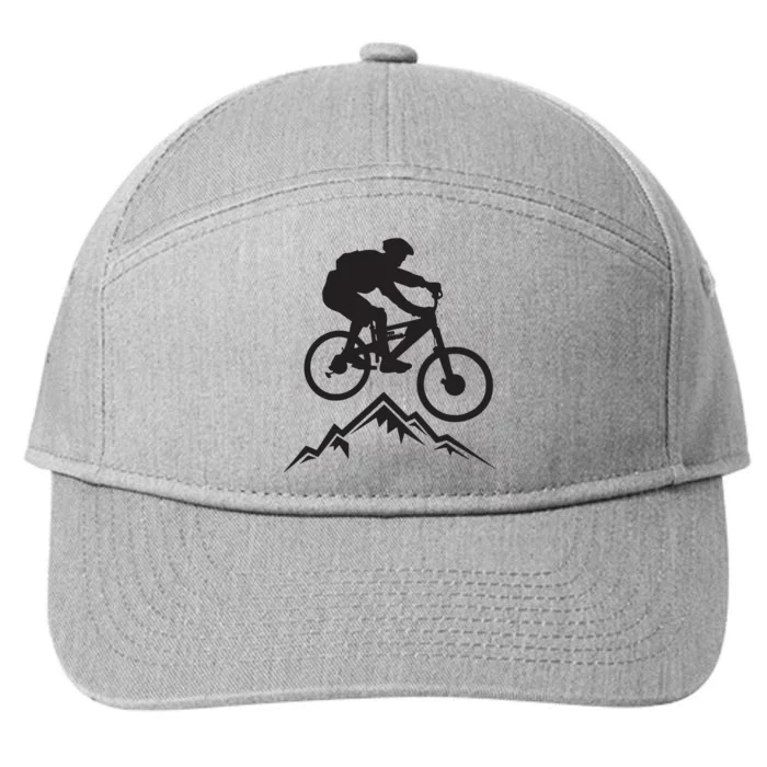 Mountain Biking Mountains Terrain MTB Biker Graphic 7-Panel Snapback Hat