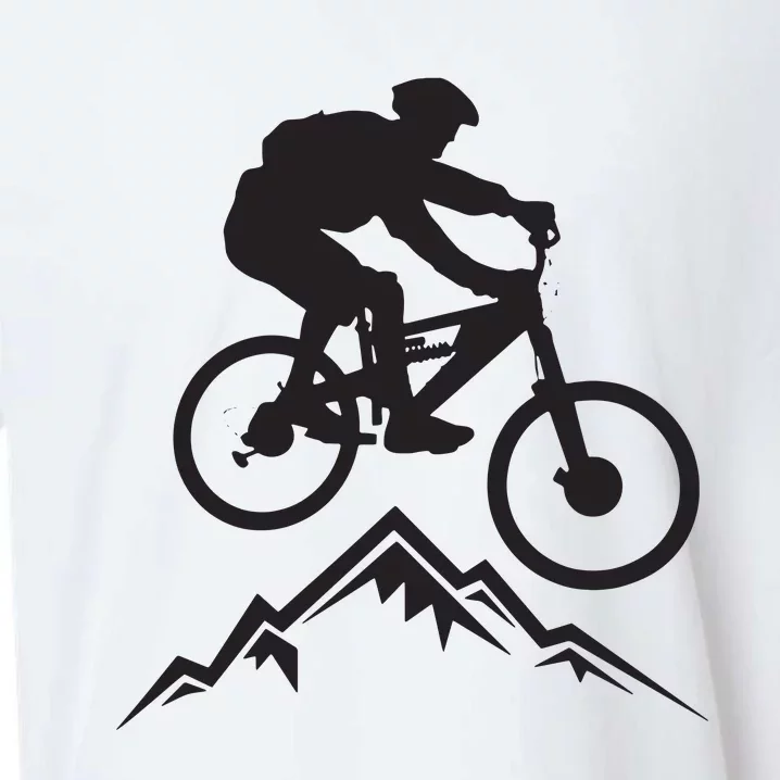 Mountain Biking Mountains Terrain MTB Biker Graphic Sueded Cloud Jersey T-Shirt