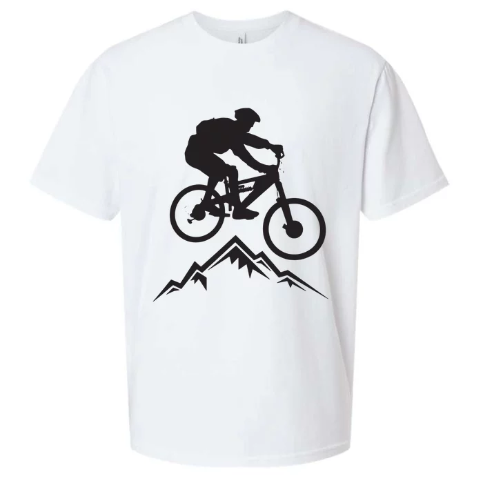 Mountain Biking Mountains Terrain MTB Biker Graphic Sueded Cloud Jersey T-Shirt