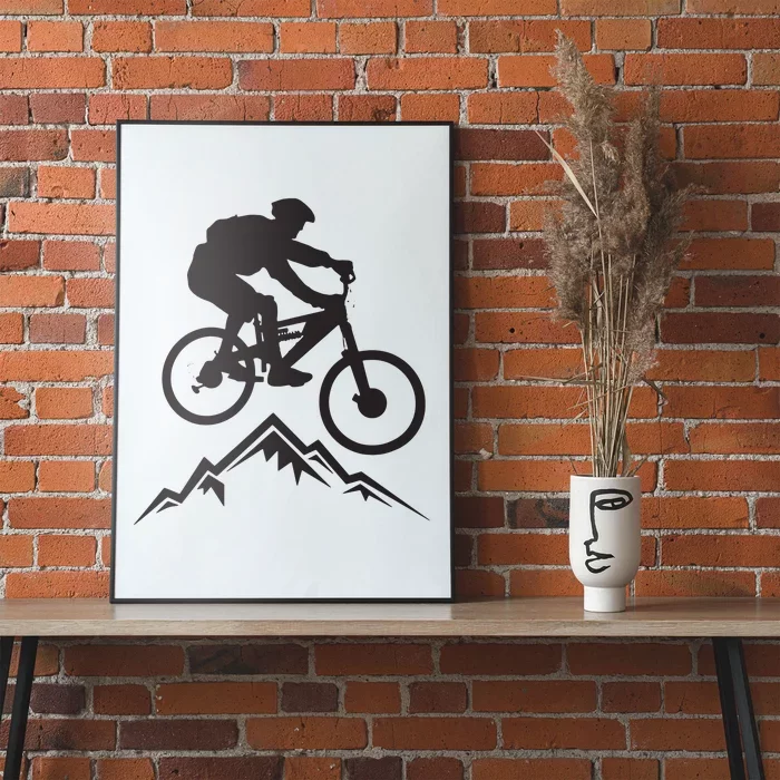 Mountain Biking Mountains Terrain MTB Biker Graphic Poster