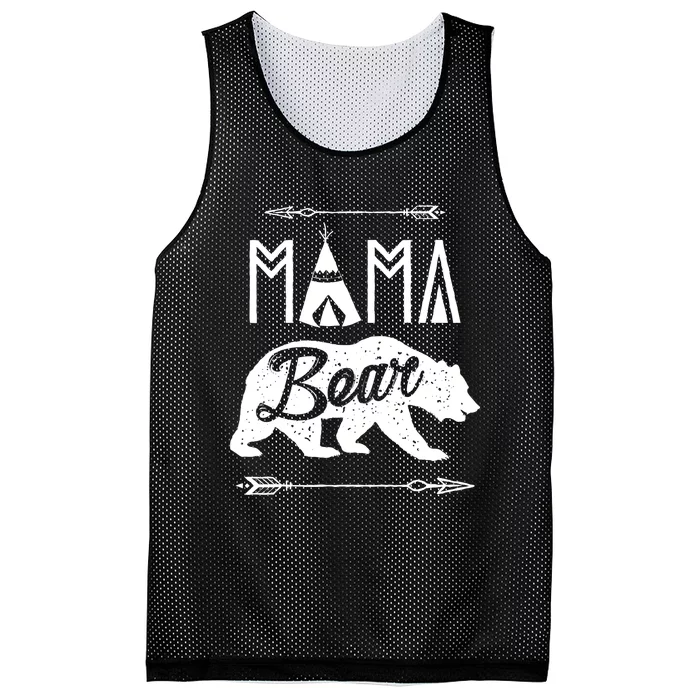 Mama Bear Mothers Day Family Matching Couple Mesh Reversible Basketball Jersey Tank