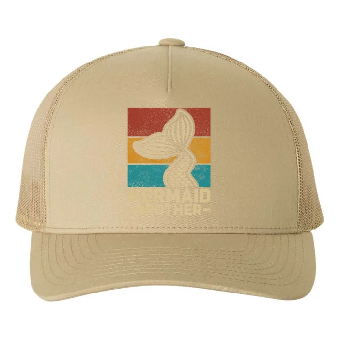 Mermaid Brother Mermaid Birthday Party Outfit Retro Mermaid Yupoong Adult 5-Panel Trucker Hat