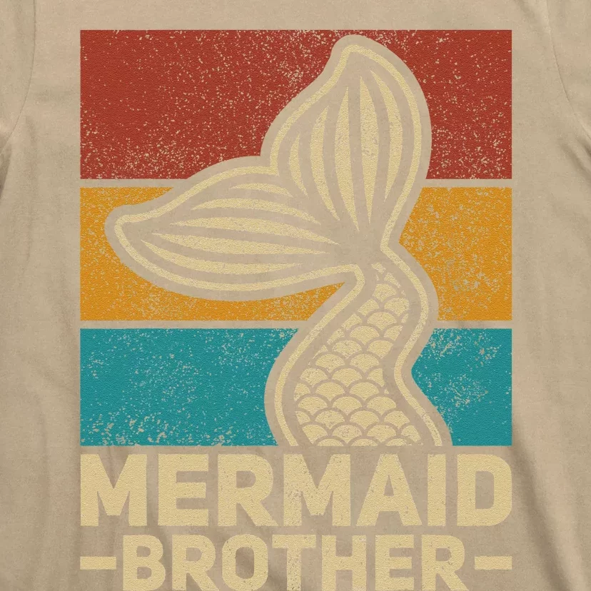 Mermaid Brother Mermaid Birthday Party Outfit Retro Mermaid T-Shirt