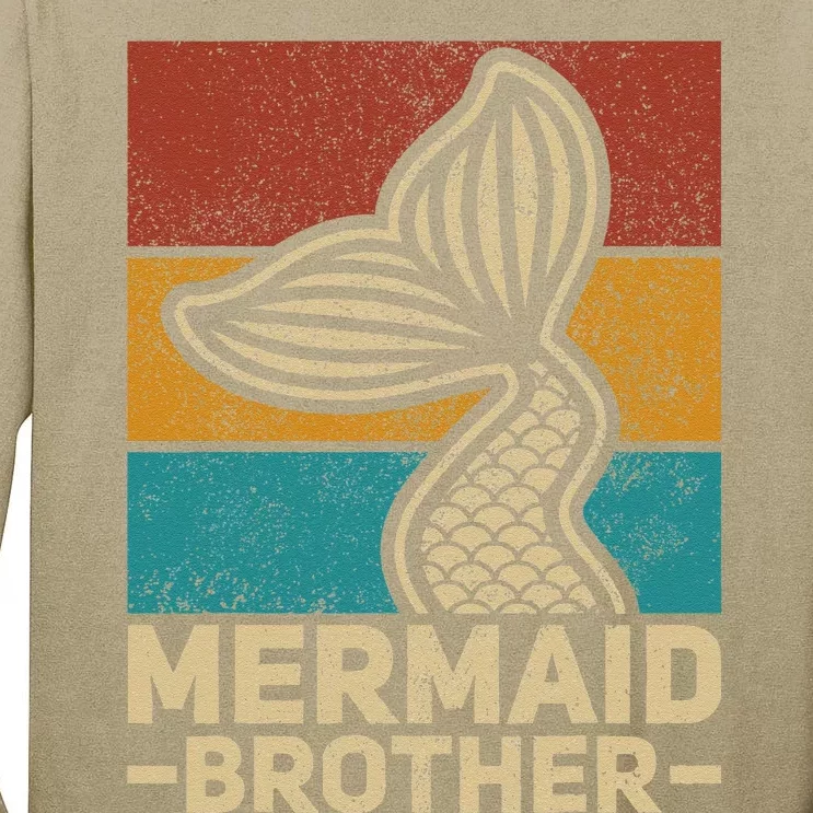 Mermaid Brother Mermaid Birthday Party Outfit Retro Mermaid Tall Long Sleeve T-Shirt