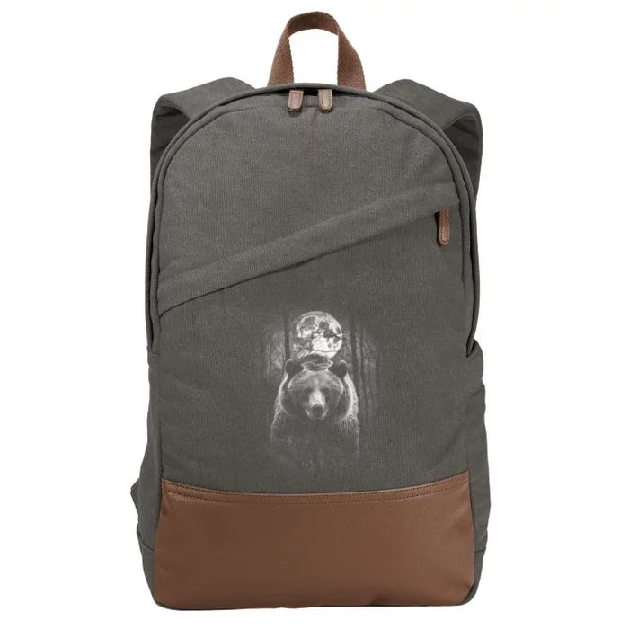 Moonlight Bear Cotton Canvas Backpack