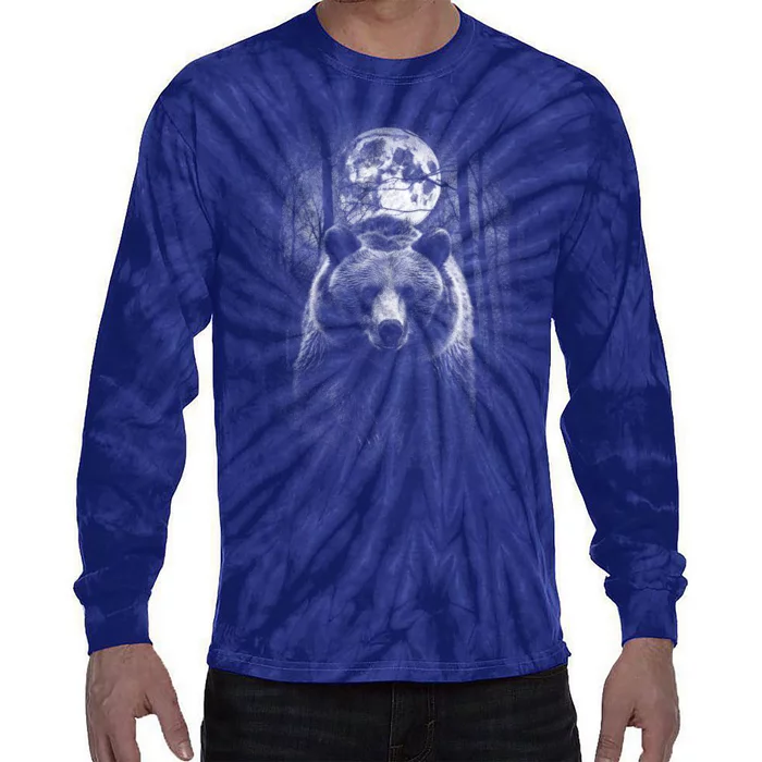 Moonlight Bear Tie-Dye Long Sleeve Shirt