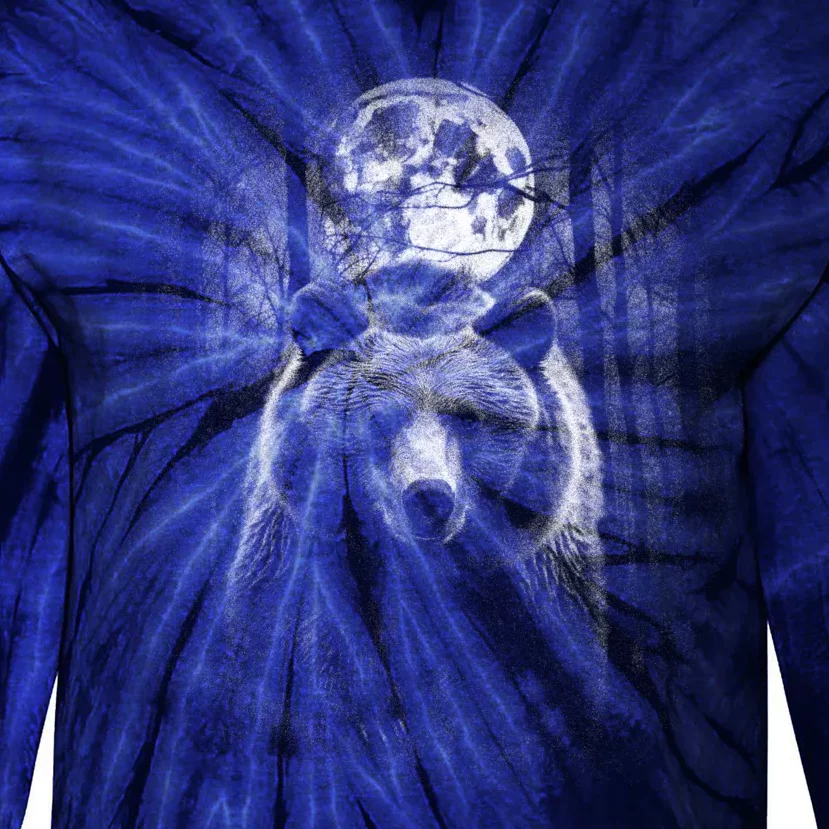 Moonlight Bear Tie-Dye Long Sleeve Shirt