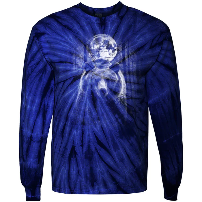 Moonlight Bear Tie-Dye Long Sleeve Shirt