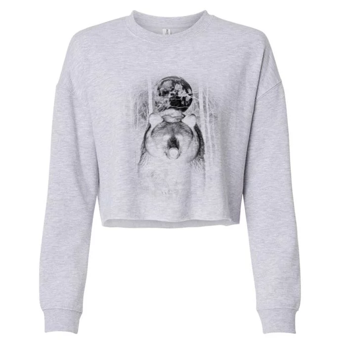 Moonlight Bear Cropped Pullover Crew