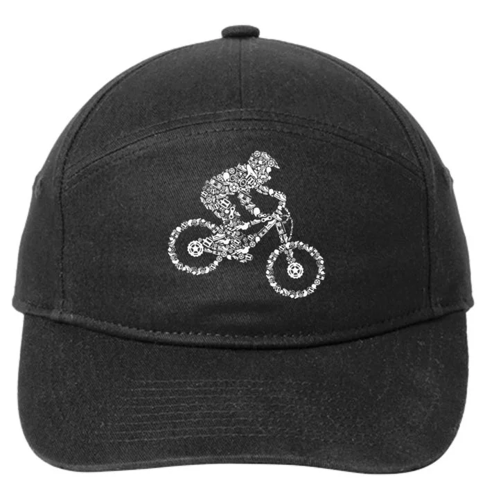 Mountain Bike Mtb Downhill Biking Cycling Biker 7-Panel Snapback Hat