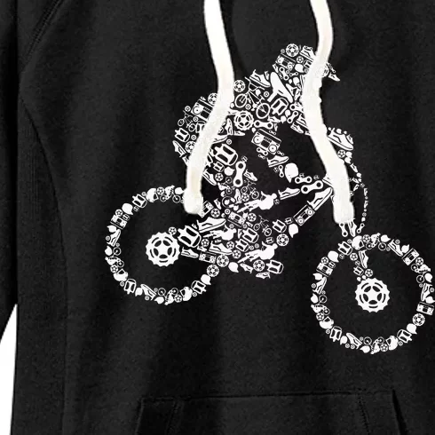 Mountain Bike Mtb Downhill Biking Cycling Biker Women's Fleece Hoodie