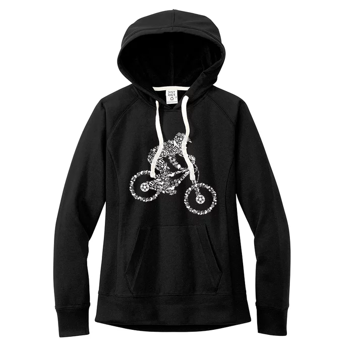 Mountain Bike Mtb Downhill Biking Cycling Biker Women's Fleece Hoodie