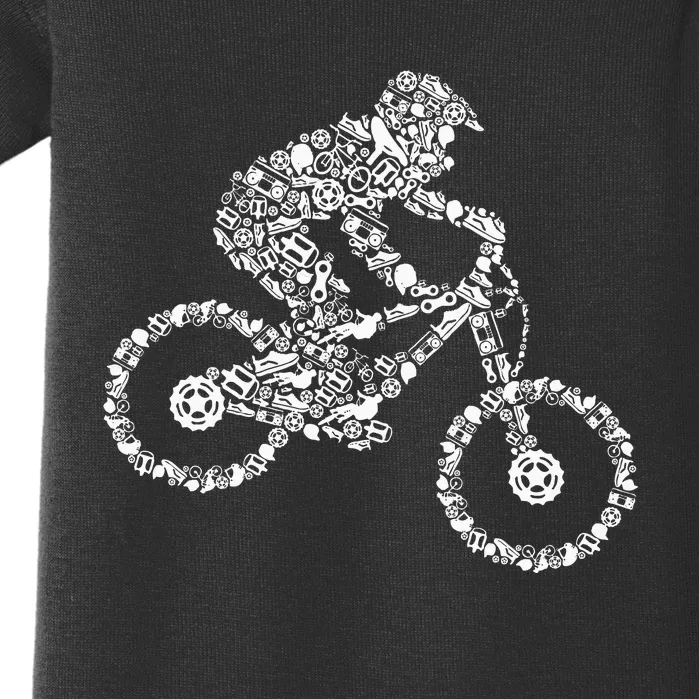 Mountain Bike Mtb Downhill Biking Cycling Biker Baby Bodysuit