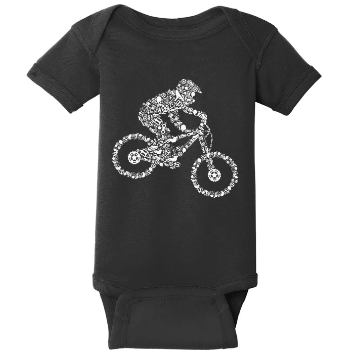 Mountain Bike Mtb Downhill Biking Cycling Biker Baby Bodysuit