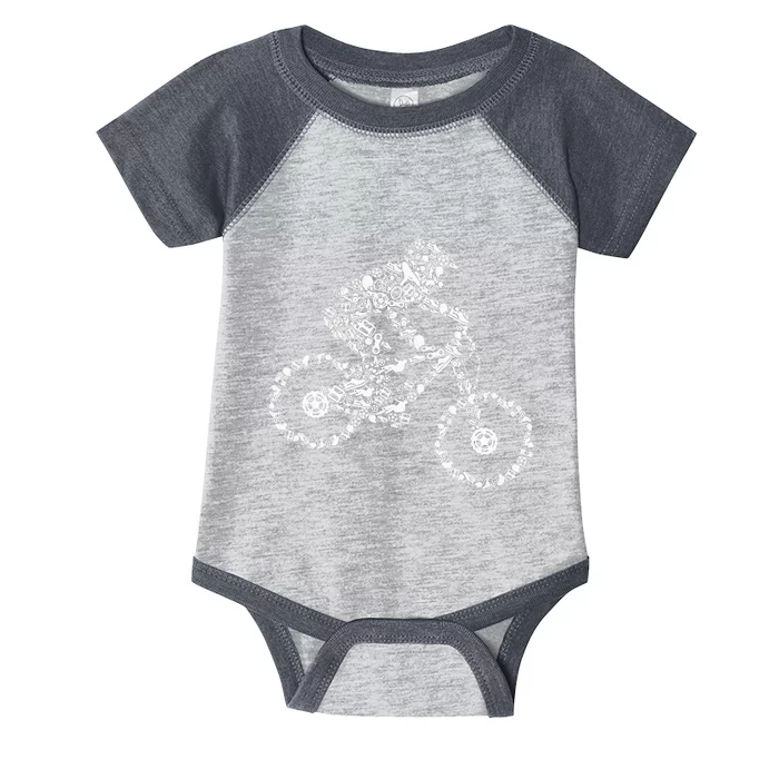 Mountain Bike Mtb Downhill Biking Cycling Biker Infant Baby Jersey Bodysuit