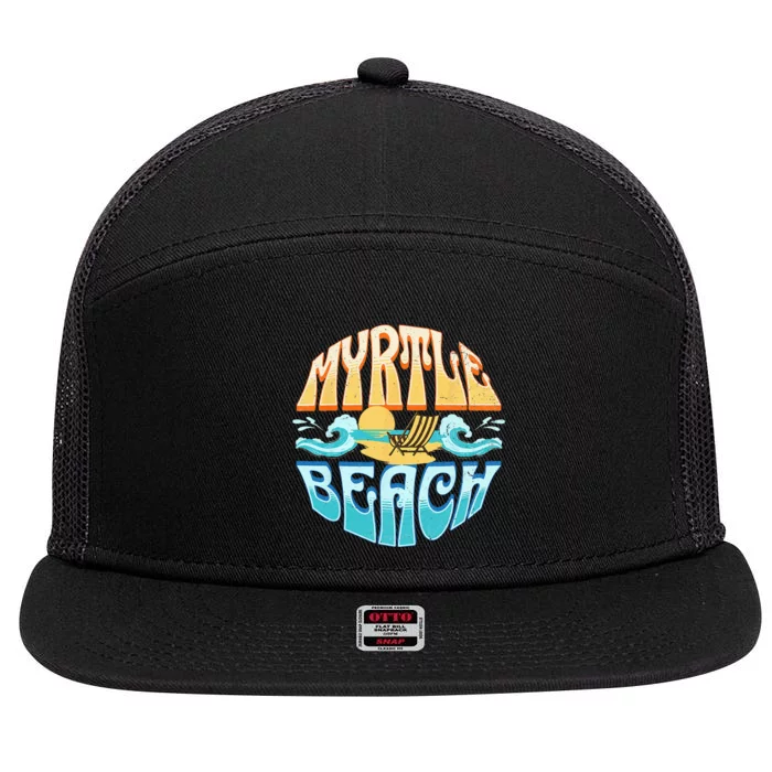 Myrtle Beach 7 Panel Mesh Trucker Snapback Hat