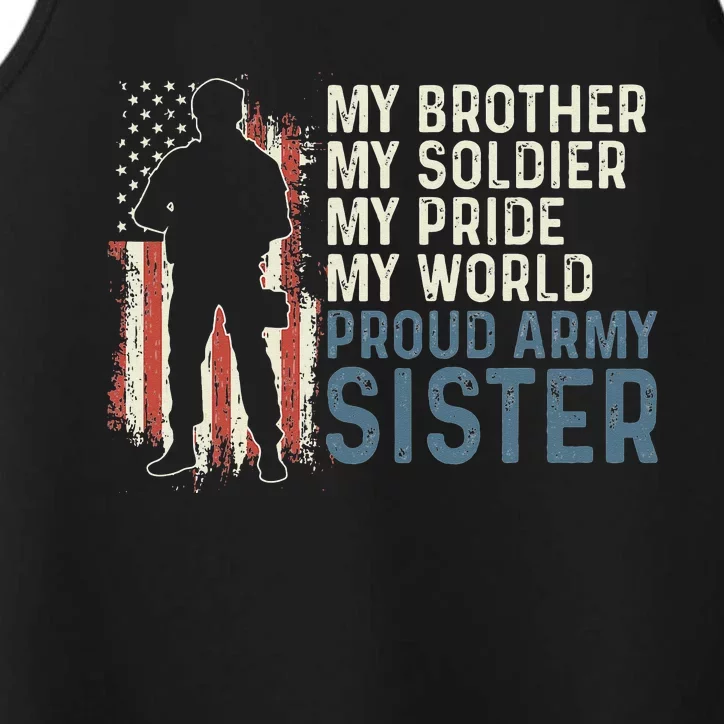 My Brother My Soldier Hero Proud Army Sister Performance Tank