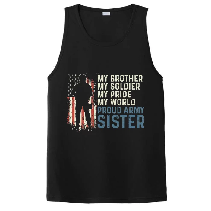 My Brother My Soldier Hero Proud Army Sister Performance Tank