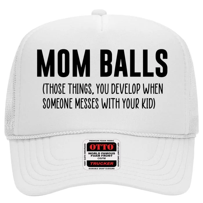 Mom Balls High Crown Mesh Trucker Hat