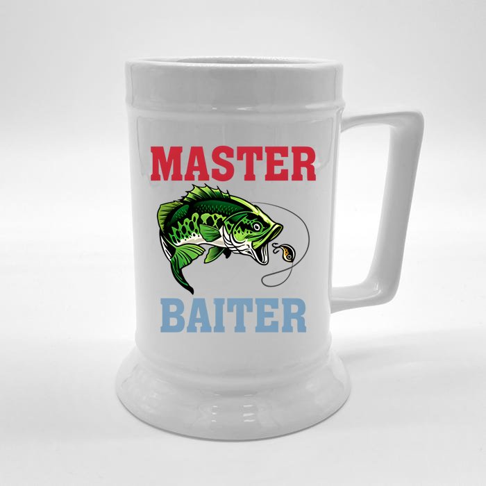 Master Baiter Master Baiter Meme Fishing Lover Front & Back Beer Stein