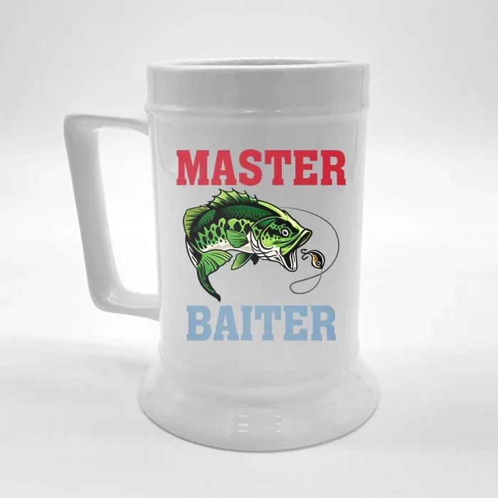 Master Baiter Master Baiter Meme Fishing Lover Front & Back Beer Stein