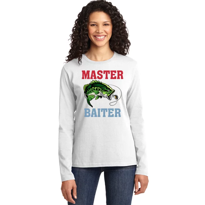 Master Baiter Master Baiter Meme Fishing Lover Ladies Long Sleeve Shirt