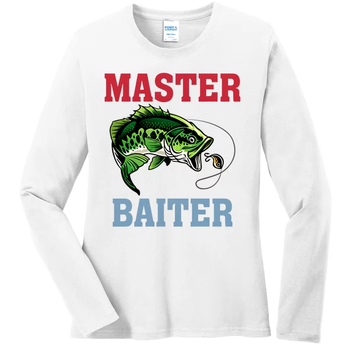 Master Baiter Master Baiter Meme Fishing Lover Ladies Long Sleeve Shirt