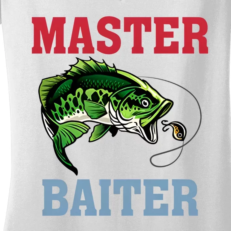 Master Baiter Master Baiter Meme Fishing Lover Women's V-Neck T-Shirt