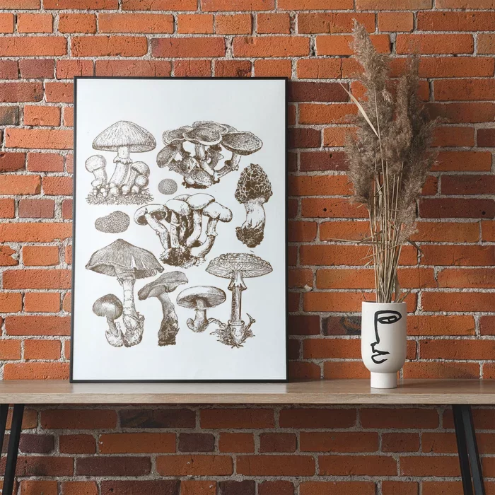 Mushroom Botanical Poster