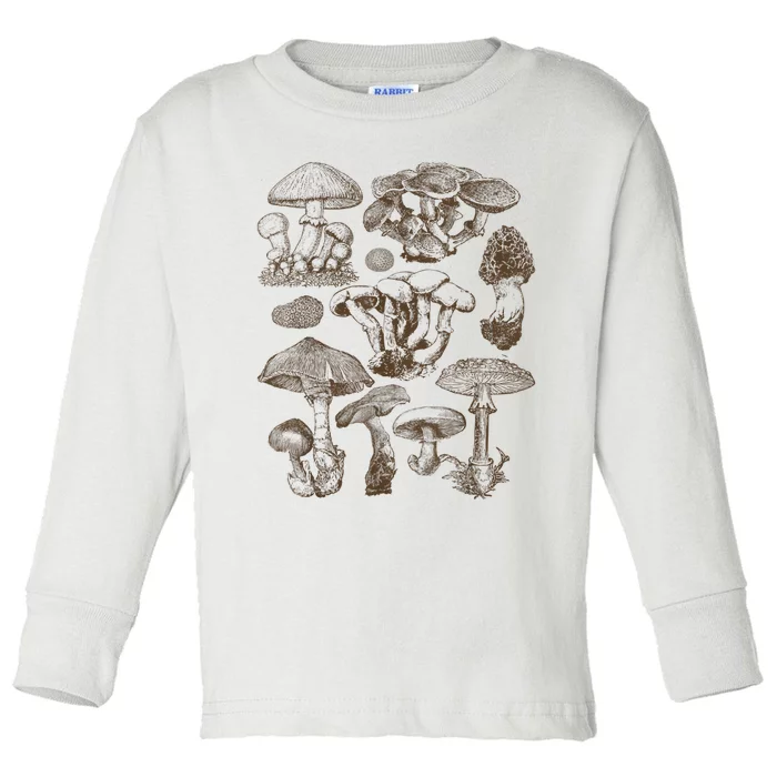 Mushroom Botanical Toddler Long Sleeve Shirt